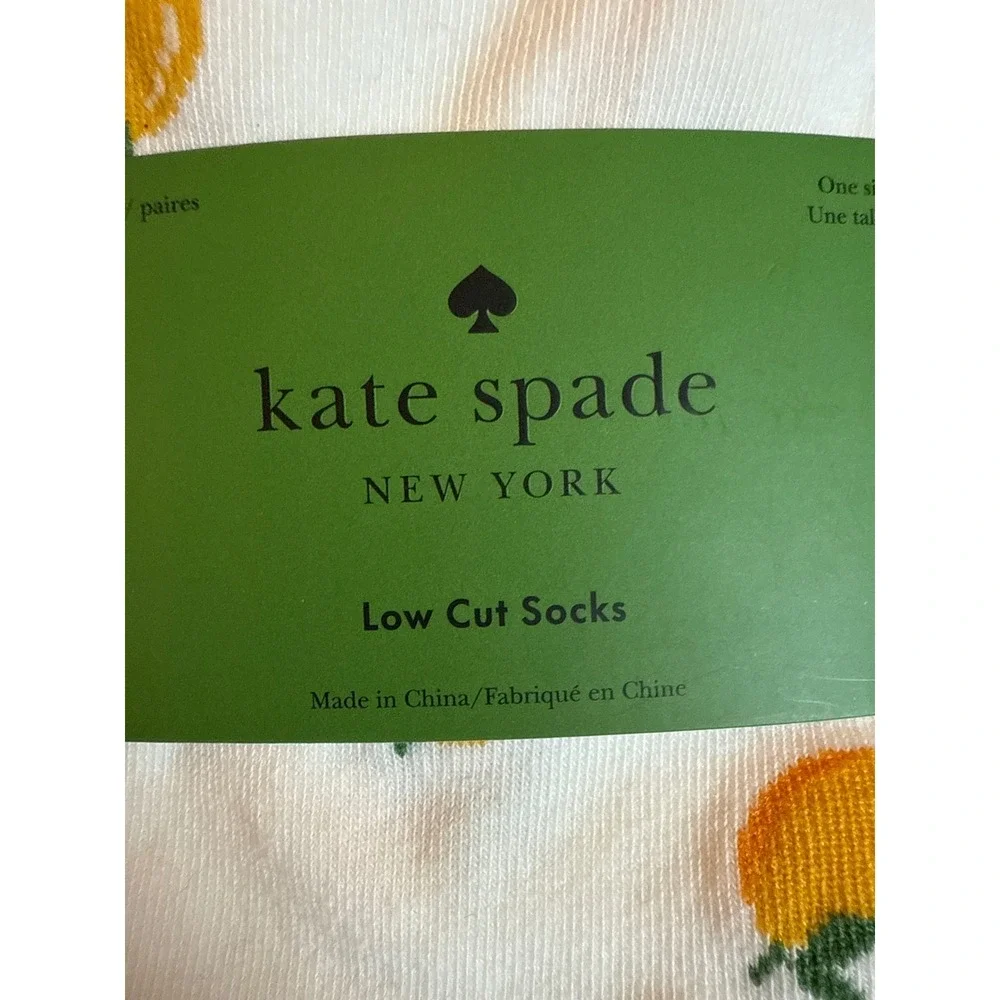 Kate Spade‎ Pink Lemon Low Cut Socks 3 Pack Novelty Set New